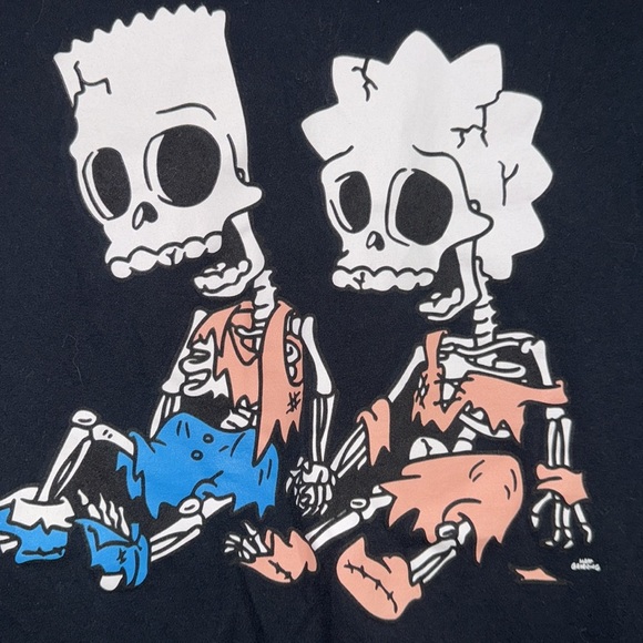 The Simpsons tee shirt medium skeleton skull unisex - Picture 2 of 2